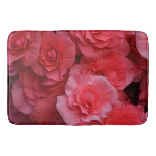 Hot Pink Begonia Floral Bath Mat