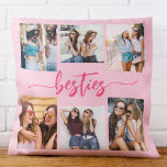 Hot Pink Besties Friends 6 Photo Collage Keepsake Cushion<br><div class="desc">Celebrate your bond with the Hot Pink Besties Friends 6 Photo Collage Keepsake Throw Pillow. Personalised with a vibrant hot pink design, it features a beautifully arranged collage of six cherished photos capturing special moments with your besties. Crafted from high-quality materials, this pillow adds a stylish and sentimental touch to...</div>