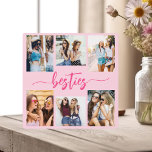 Hot Pink Besties Friends 6 Photo Collage Keepsake Plaque<br><div class="desc">Celebrate your friendship with the Hot Pink Besties Friends 6 Photo Collage Keepsake Plaque. This vibrant and personalised plaque features a stylish hot pink design, showcasing a beautifully arranged collage of six cherished photos. Crafted from high-quality materials, it’s perfect for displaying on a desk, shelf, or wall. The heartfelt "Besties"...</div>