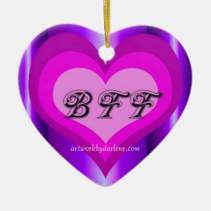 hot pink BFF Ceramic Tree Decoration