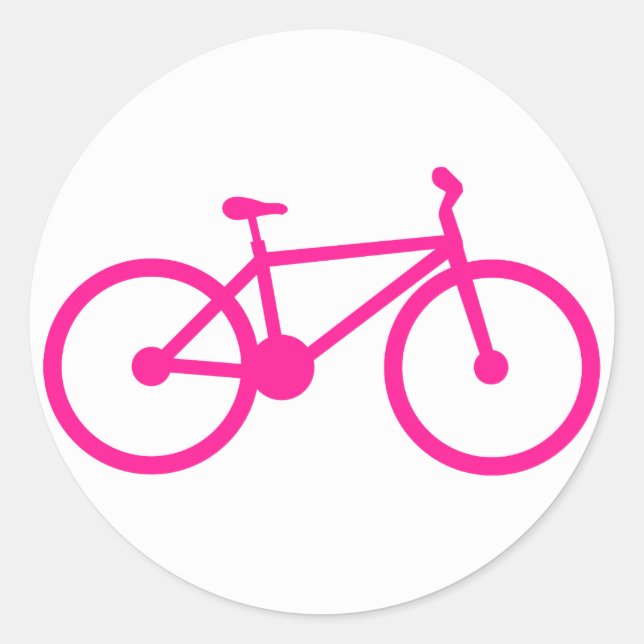 Hot Pink Bicycle; bike Classic Round Sticker (Front)