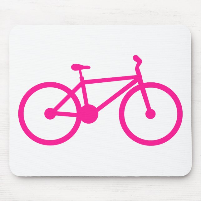 Hot Pink Bicycle; bike Mouse Mat (Front)