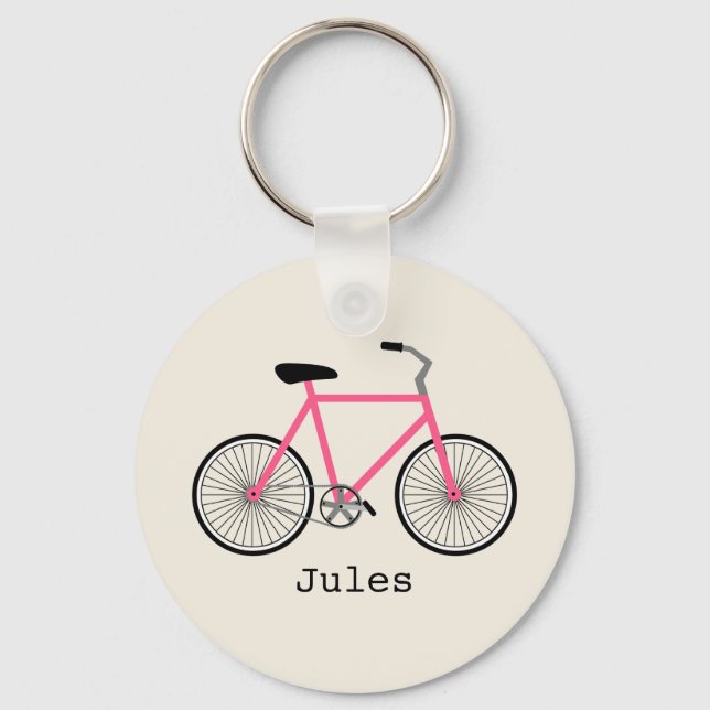 Hot Pink Bicycle Keychain (Front)