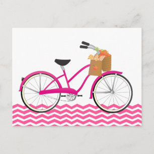 Hot PInk Bicycle with Oranges Postcard