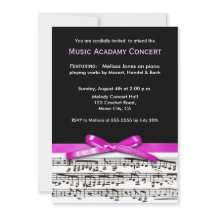 Hot Pink Black and white music recital concert