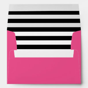 Hot Pink Black and White Stripes Liner Envelopes