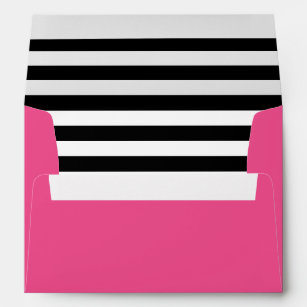 Hot Pink Black and White Stripes Liner Envelopes