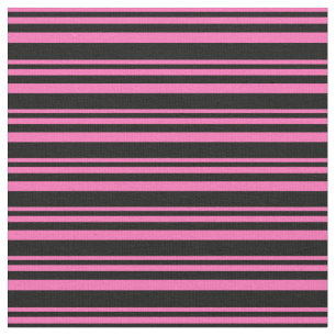 Hot Pink & Black Coloured Lines Pattern Fabric