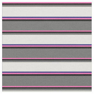 Hot Pink, Black, Dim Grey, Yellow & Midnight Blue Fabric