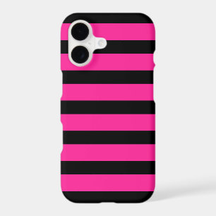 Hot Pink & Black Fashion Stripe Stripes Party