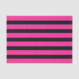 Hot Pink & Black Fashion Stripe Stripes Party Tissue Paper