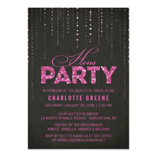 pink and black party invitations