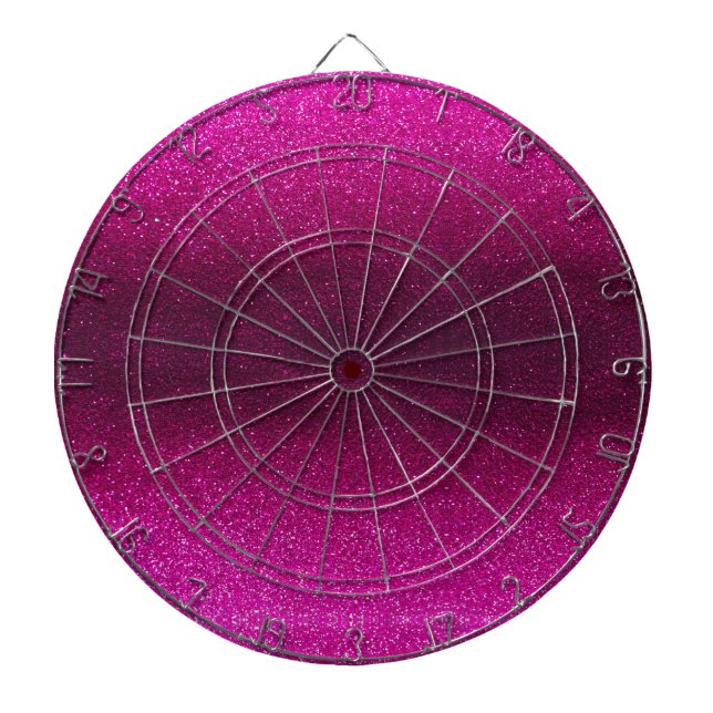 Hot Pink Black Glitter Ombre Stylish Glamour Dartboard (Front)