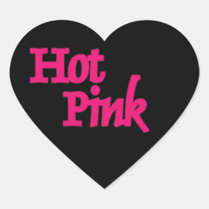 Hot Pink black heart small stickers