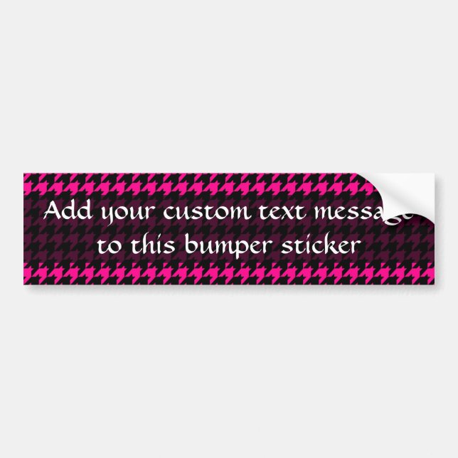 Hot Pink/Black Houndstooth Bumper Sticker (Front)