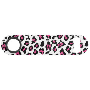 Hot Pink Black Leopard Animal Print Pattern