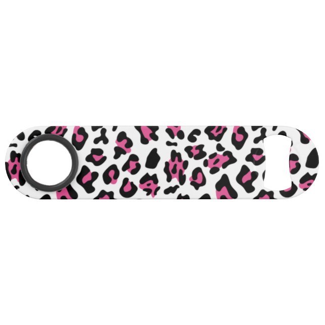 Hot Pink Black Leopard Animal Print Pattern (Front (Horizontal))