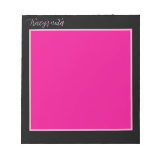 Hot Pink & Black Modern Elegant Notepad