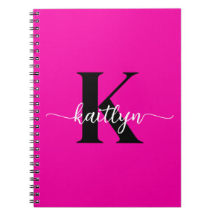 Hot Pink Black Monogram Notebook
