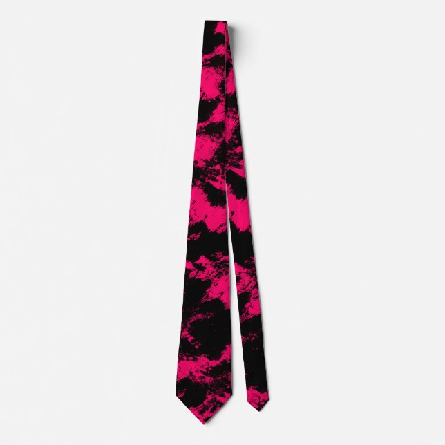 Hot Pink Black Neck Tie (Front)