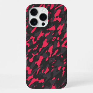 Hot pink Black Purple Camo Abstract iPhone 16 Pro Max Case