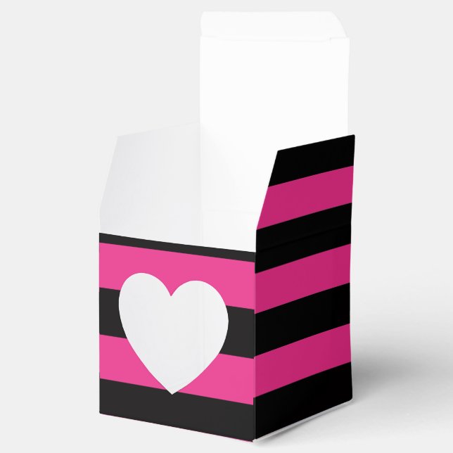 Hot Pink & Black Stripes Cupcake Boxes (Opened)
