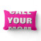 Hot Pink, Black & White Call Your Mum Throw Pillow