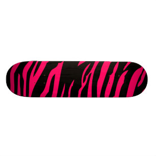 Hot Pink Black Zebra Print Animal Comp Skateboard
