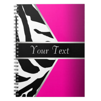 Hot Pink Black Zebra Spiral Notebook