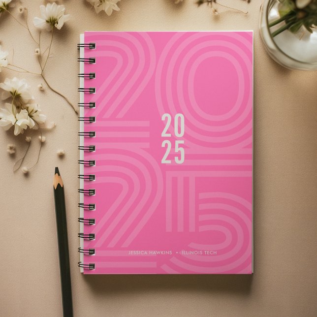 Hot Pink Blocked Spiral Weekly Planner (Creator Uploaded)