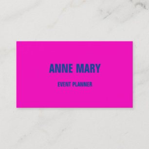 Hot Pink Blue Modern Bold Bright Colourful Trendy Business Card
