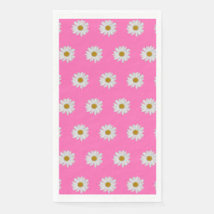 Hot Pink Bohemian Daisy Pattern   Napkin