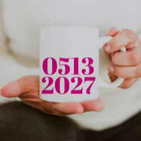 Hot Pink Bold Wedding Date Engagement Gifts