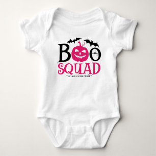 Hot Pink Boo Squad Spooky Lettering Halloween Baby Bodysuit