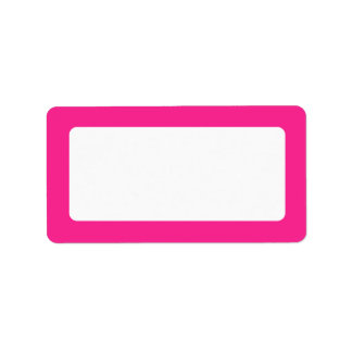 Hot pink border plain blank label