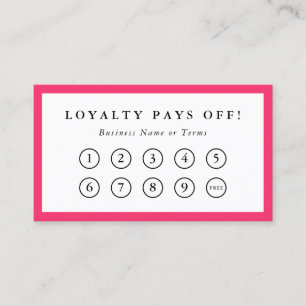 Hot Pink Border Social Media Loyalty Punch Card