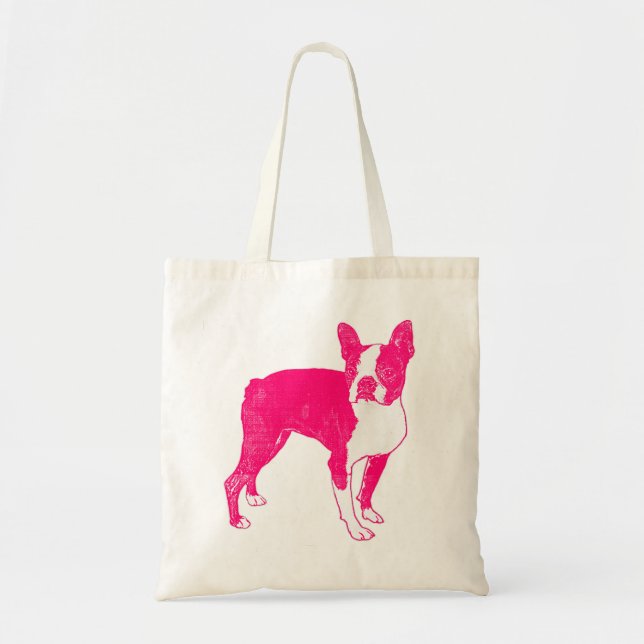 Hot Pink Boston Tote Bag (Front)