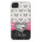Hot Pink Bow Diamond Heart Rhinestone iPhone 4 Cas