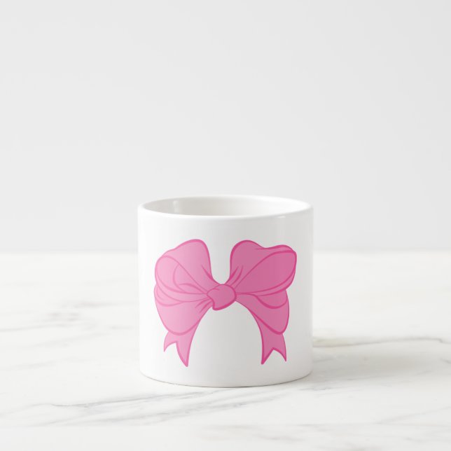 Hot Pink Bow Espresso Mug (Front)