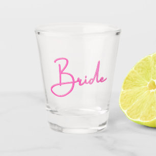 Hot Pink Bride Shot Glass