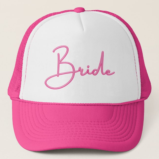Hot Pink Bride  Trucker Hat (Front)