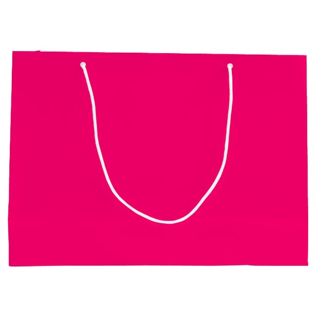 Hot Pink Bright Festive Fun Solid Colour Large Gift Bag (Back)