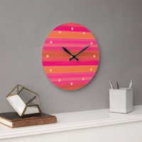 Hot Pink Bright Orange Watercolor Stripes Pattern