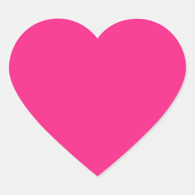 Hot Pink Bright Pink Heart Sticker (Front)