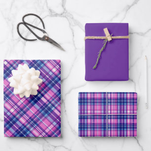 Hot Pink, Bubblegum Pink, Soft Blush Pink, Navy... Wrapping Paper Sheet
