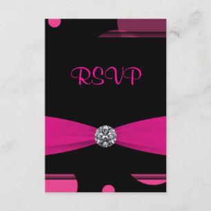 Hot Pink Bubbles Quinceanera 15th Birthday RSVP