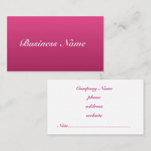 Hot Pink Business Card