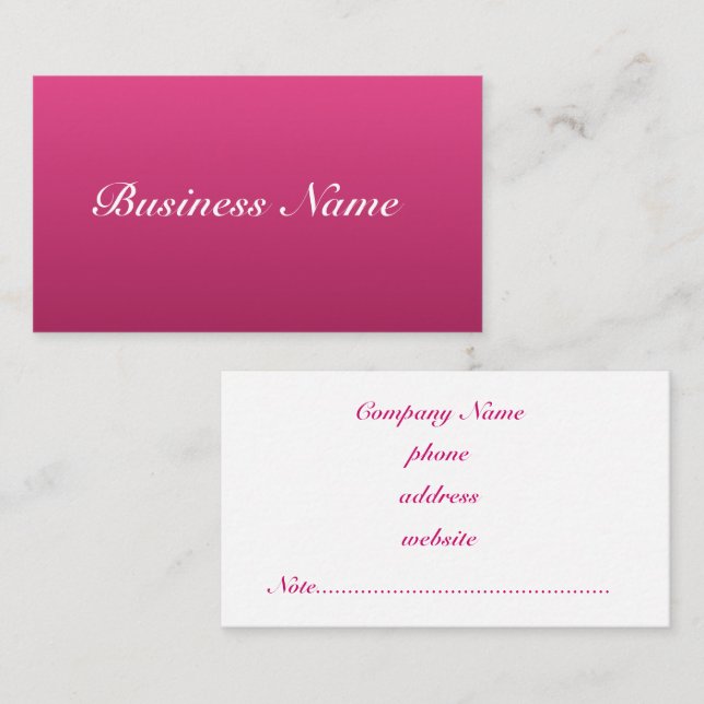 Hot Pink Business Card (Front/Back)