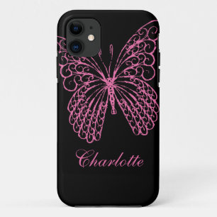 Hot Pink Butterfly iPhone 5 Case-Mate ID 11 Case
