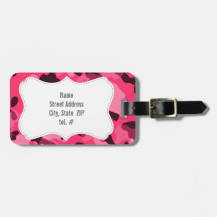Hot Pink Camo; Camouflage Luggage Tag